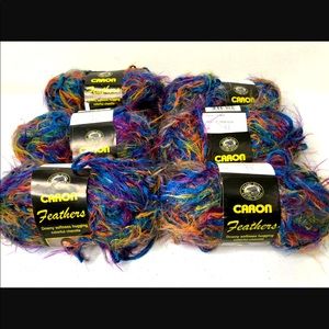 Lot Of 6 Carron Feathers Chenille Yarn Peacock